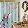 thumbnail image 6 of Easter Shower Curtain Bunny Easter Eggs Shower Curtains for Bathroom Decor, Waterproof Polyester Shower Curtain Set with Hooks, Extra Long 72" x 78" Wood Grain Spring Floral Rabbit, 6 of 9