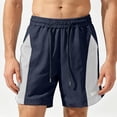 thumbnail image 2 of Gym Shorts Men Color Block Drawstring Summer Loose Fit Outdoor Casual Elastic Waistband Workout Shorts Men With Pockets, 2 of 7