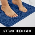 thumbnail image 4 of GORILLA GRIP Chenille Bath Rug 30x20, Rubber Backing Quick Dry Washable Microfiber Mats, Royal Blue, 4 of 10