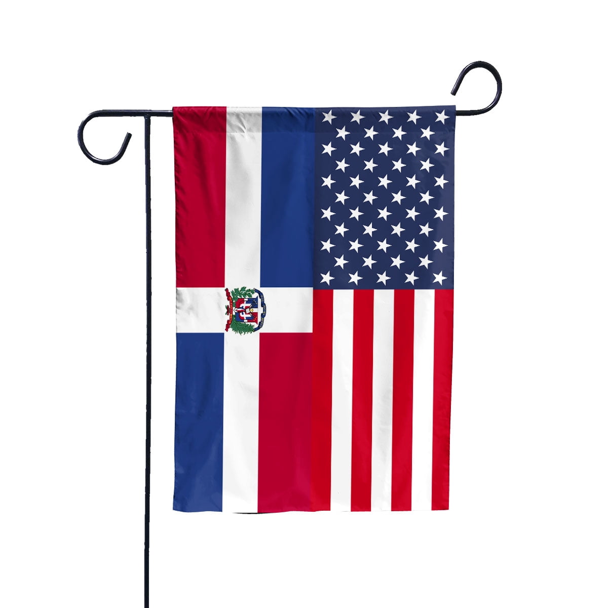 American Dominica Flag Dominican Friendship U.S.A Memorial Day Patriotic For Garden Flag, Double-Sided Decorative Outdoor Flag, Patriotic Polyester Yard Flag 12 x 18 in