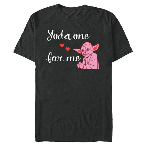 Star Wars Yoda One for Me Love Sweet Heart Valentine’s Day - Short Sleeve Blended T-Shirt for Adults - Customized-Dark Heather
