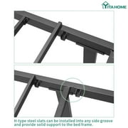 Dextrus King Size Canopy Bed Frame, Metal Platform Foundation for Bedroom, Black