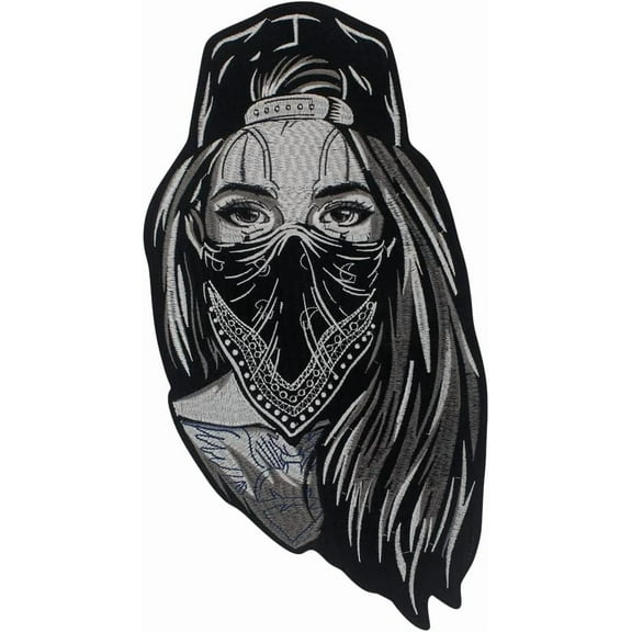 Cool Lady Patches Embroidered Applique Iron on Sticker Fabric Patches for Rock Dancer Jacket Decorated 1 Piece