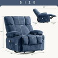 thumbnail image 3 of JONPONY Massage Rocker Recliner Chair with Vibration Massage and Heat Ergonomic Lounge Chair for Living Room with Rocking Function and Side Pocket, 2 Cup Holders, USB Charge Port,Blue, 3 of 15