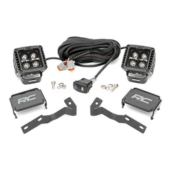 Rough Country LED Ditch Light Kit for 16-23 Toyota Tacoma | White DRL - 71082