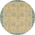 thumbnail image 1 of Ahgly Company Tapis d'Intérieur Rond Abstrait Marron Or Oriental, 8 Pieds Rond, 1 of 6
