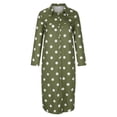 thumbnail image 3 of Flowy Casual Maxi Dresses for Women Dot Print Streetwear Half Sleeve Turn Down Neck Button Split Long Dress, 3 of 7