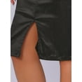thumbnail image 5 of DARING DIVA Women's Holographic Shiny Metallic High Waist Pencil Midi Skirt XS Black, 5 of 6