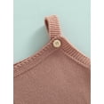 thumbnail image 6 of Coduop Newborn Sleeveless Knit Bodysuit,Infant Baby Boat Neck Button Playsuit Rompers, 6 of 8