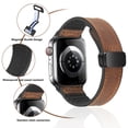 thumbnail image 5 of TECH CIRCLE for Apple Watch 42mm 44mm 45mm 49mm PU Leather and Silicone Rubber Hybrid Band, Replacement Sport Strap for iWatch Series Ultra/Ultra 2 9/87/6/5/4/3/2/1 SE Women Men,Brown, 5 of 6
