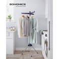 thumbnail image 1 of SONGMICS Clothes Drying Rack, 59-Inch Folding Laundry Drying Rack with 3 Rotatable Arms for Hangers, 4 Legs, Stainless Steel, for 27 Pieces of Clothes, Blue and Silver, 1 of 7