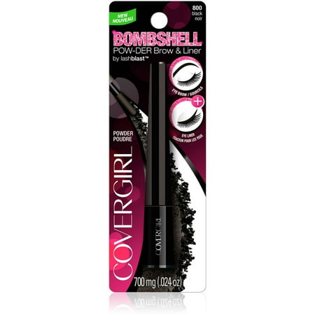 COVERGIRL Bombshell POW-der Brow & Liner Eyebrow Powder, Black 800, .24 oz