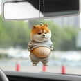 thumbnail image 2 of Opvise Acrylic Dog Car Ornament - Lightweight Durable Vehicle Mirror Decoration with Fat-Belly Design, Holiday Gift, Vibrant Home & Auto Accessory, 2 of 7