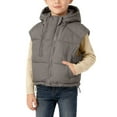 thumbnail image 1 of Abrigo cálido sin mangas de color liso para niños con chaqueta polar, chaqueta informal con capucha para niños de tallas medianas y grandes, blusa de poliéster para niños, 1 of 8