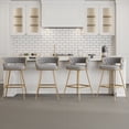 thumbnail image 2 of VECELO Modern Braided Bar Stools Set of 4 – Velvet Counter Height Stools with Woven Back Support & Footrest, Heavy-Duty Metal Frame Bar Chairs for Kitchen Island,Grey, 2 of 14