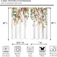 thumbnail image 2 of Watercolor Leaves Small Kitchen Curtains Botanical Flower Window Treatment Autumn Plant Eucalyptus Cafe Short Curtains for Bathroom Dining Laundry Room Fall Tier Treatment Drapes 27.5x39 inch, 2 of 6