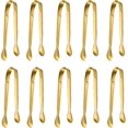 thumbnail image 1 of 10 Pack Small Ice Tongs Sugar Tongs, Stainless Steel Mini Serving Appetizers Tongs For Party Coffee Tea Wine Bar Kitchen (golden), 1 of 5