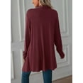 thumbnail image 5 of Gustave Open Front Draped Cardigan for Women Casual Long Sleeve Duster Cardigans Lightweight Solid Sweater Outwear "Red, L", 5 of 6