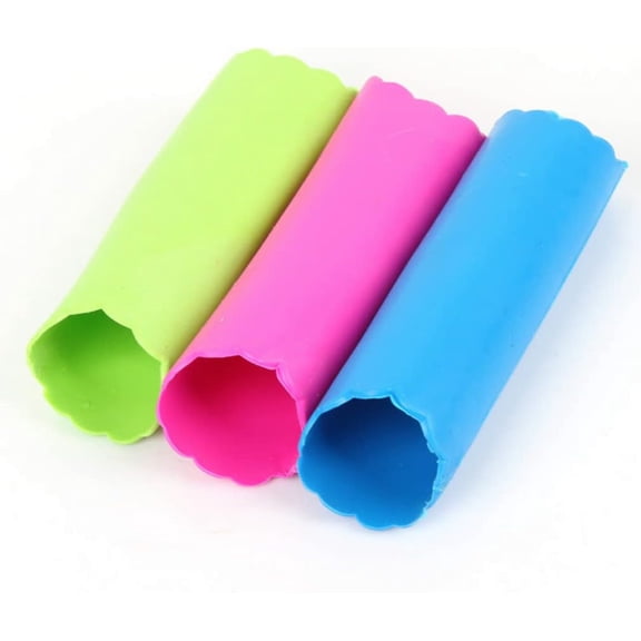 Pekkaxy 3pcs Silicone Garlic Cloves Peeler Skin Remover Press Roller Kitchen Tool Random Color