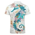 thumbnail image 5 of Seahorse Seaweed Men Zipper T-shirt Summer Casual Short Sleeve T-shirt Top, 5 of 7