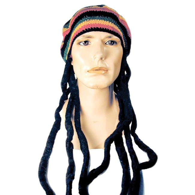 Mens Buffalo Solider Rasta Hat Dreadlocks Jamaican Wig Fancy Dress Accessory 