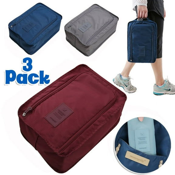 MesaSe 3 Pack Travel Shoe Bags, Portable Foldable Large Shoe Bags Dust-proof Waterproof with Zipper Closure Shoe Storage Organizer Luggage Organizer for Men & Women - Multi-colored