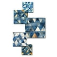 thumbnail image 3 of Designart "Elegant Rustic Lattices In Cobalt II" Geometric Wall Art Set Of 5 - Blue Modern Office Room Metal Wall Art Set, 3 of 6