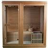 ALEKO STI4TURKU 4 Person Canadian Hemlock Wood Indoor Wet Dry Sauna with 4.5 KW ETL Electrical Heater