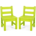 thumbnail image 1 of Gymax 2 Pcs Chaises pour Enfants Intérieur Extérieur Robuste Tout Temps Chaise d'Apprentissage Verte, 1 of 8