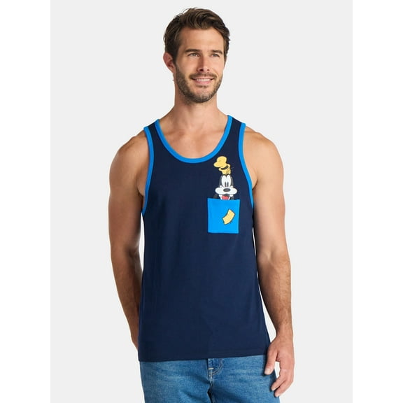 Disney Men's Goofy Blue Tank Top, Sizes S-2XL