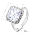thumbnail image 4 of Womens Adjustable Open Ring Retro Geometric Square Copper Ring For Women Silver Tone Affordable Luxury Chic Up, 4 of 5