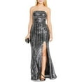 thumbnail image 4 of Blondie Nites Robe Sans Bretelles à Sequins pour Juniors, Noir, 5, 4 of 7