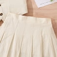 thumbnail image 7 of Girls Summer 2 Piece Outfits Size 7/8 Sleeveless Button Vest Tank Tops Pleated Skirt Set Party Vacation Clothes Beige, 8 Y, 7 of 7
