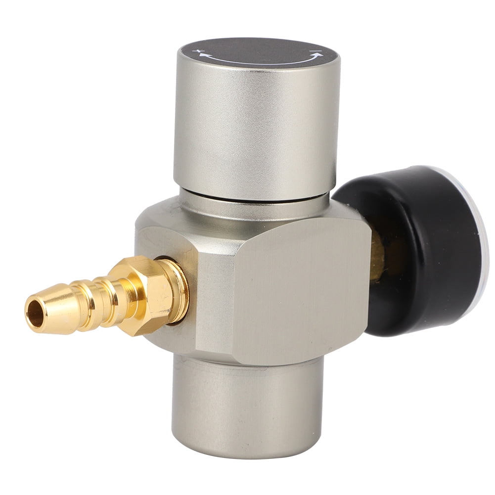 LAZIOEGR Stainless Steel 3/8in Quick Connector CO2 Mini Regulator Pressure Gauge 0-45psi for Soda Container and Home Brewing Beer Keg Systems (3.4x2.6in / 8.5x6.5cm)