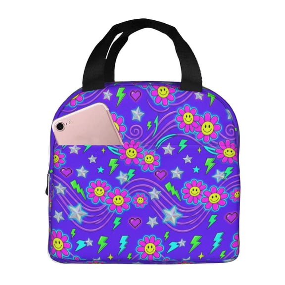 Flower Lunch Bag For Women Men Insulated Lunch Box For Adult Reusable Lunch Tote Bag For Work, Picnic Or Travel