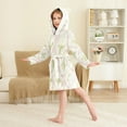 thumbnail image 4 of FORMRS Niños Bathrobe Unisex Hooded Robe Soft Plush Pajamas Sleepwear, Size 7-9T, Pastel Pink Geometric, 4 of 7