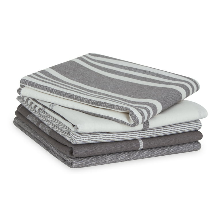 Gray Woven Dish Towels, Set of 5