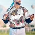 thumbnail image 6 of Daiia Vintage Butterflies Mens Baseball Jersey Button Down Shirts Short Sleeve Sports Uniforms-XX-Large, 6 of 9