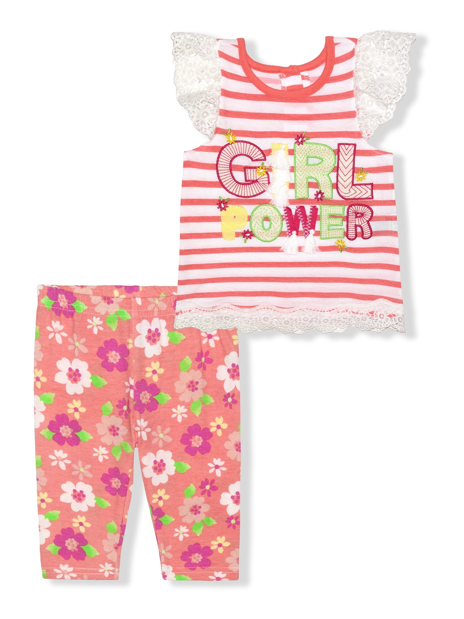 New Baby Girl Nannette Infant Bunny Patch Set SZ 24 Months 