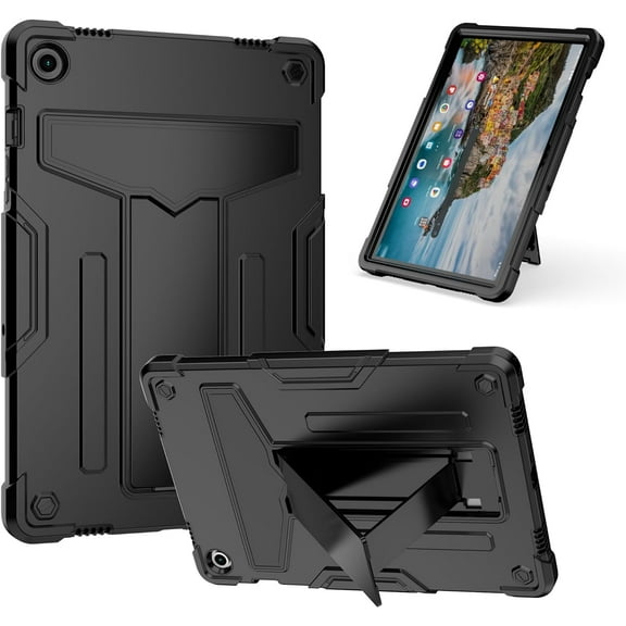 elitegadget Case for Samsung Galaxy Tab A9 11" Inch Tablet (SM-X210/X215/X216) (2023 Released) - Protective Hybrid Case Cover with Kickstand 1 Random Color Stylus (Black/Black)