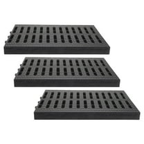 Supvox 3Pcs Black Plastic Grate for Driveway with Water Flow Management 12.18X7.86X0.86In