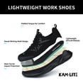 thumbnail image 2 of Steel Toe Shoes for Men Women Lightweight Breathable Comfortable Safety Work Sneakers Slip Resistant Puncture Proof Black, 2 of 7
