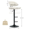 thumbnail image 2 of Efoee Modern Bar Stools Set of 2, Adjustable Swivel Counter Height Barstools, Double-Layer Cushion Upholstered Swivel Bar Chairs with Backrest for Home, Kitchen Island, 2 of 6