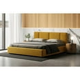 thumbnail image 4 of Omax Decor Venice Upholstered Platform King Bed in Mustard Boucle Fabric, 4 of 8