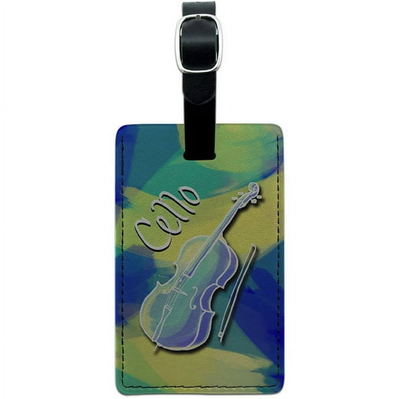 Cello Musical Instrument Music Strings Band Orchestra Leather Luggage ID Tag