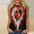 thumbnail image 1 of Brnmxoke Débardeurs Sans Manches pour Femmes Col Rond Printemps Été Hauts Décontractés Fierté du Canada Feuille d'Érable Vintage T-Shirts Graphiques 2025 Vêtements de Mode Vacances à la Plage Rouge,G, 1 of 4