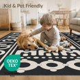 thumbnail image 4 of ODIKA 4'x6' Gray Black Geometric Charcoal Design Washable Area Rug Modern Abstract Pattern with Bold Shapes Stain Resistant, Low Pile, Easy Care for Dorm Room, Small Living, 4 of 7