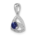 thumbnail image 4 of Diamond2Deal 14K Pendentif Triangle Or Blanc Diamant et Saphir Bleu pour Femmes, 4 of 7