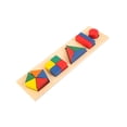 thumbnail image 3 of Tablero de formas geométricas de madera, bloques de madera, juguetes educativos de aprendizaje temprano, rompecabezas Geometría combinada, 3 of 9