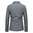 thumbnail image 5 of XMMSWDLA 2022 Clearance Men Tops Single Button Casual Business Solid Color Herringbone Suit Jacket, 5 of 8
